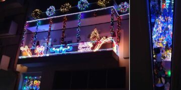 Mαγικός Χριστουγεννιάτικος στολισμός σε οικοδομή στην Πτολεμαΐδα