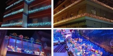 Ο ρυθμός των Χριστουγέννων “χτυπάει” στα στολισμένα μπαλκόνια και τις αυλές των σπιτιών  της Πτολεμαΐδας! (της Κούλας Πουλασιχίδου)