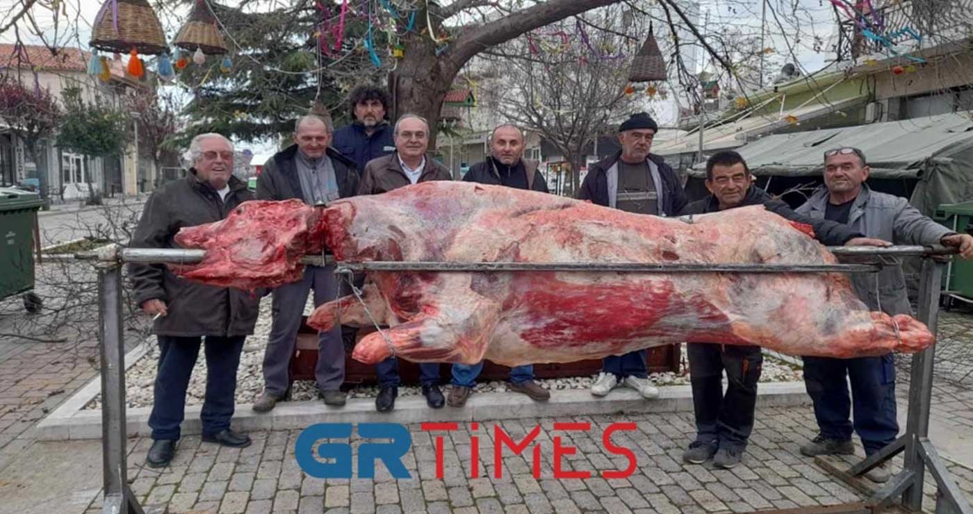 Στον Έβρο η μεγαλύτερη σούβλα της χρονιάς με περισσότερα από 450 κιλά κρέας για τους επισκέπτες (φώτο – βίντεο)