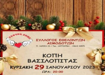 Κοπή βασιλόπιτας συλλόγου Εθελοντών Αιμοδοτών Κοζάνης “Γέφυρα Ζωής”