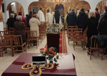 Υποδοχή του ιερού λειψάνου του Αγίου Μάρτυρος Τρύφωνος στο Αμύνταιο