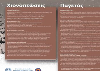 Οι συστάσεις της Πολιτικής Προστασίας προς του πολίτες προς τους πολίτες ενόψει της κακοκαιρίας «BARBARA»
