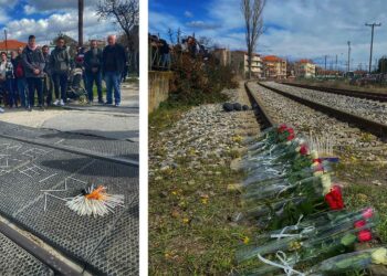 Αμύνταιο: Συγκέντρωση σε σιδηροδρομική διάβαση για τα αδικοχαμένα θύματα των Τεμπών