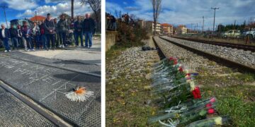 Αμύνταιο: Συγκέντρωση σε σιδηροδρομική διάβαση για τα αδικοχαμένα θύματα των Τεμπών