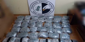 Δύο συλλήψεις σε περιοχή της Κοζάνης για διακίνηση 42 κιλών κάνναβης – Μεγάλη επιτυχία της Αστυνομίας