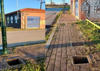 Πτολεμαΐδα: Το είδαμε κι αυτό!! Έκλεψαν καπάκια από φρεάτια σε πεζοδρόμια στο δρόμο για Μποδοσάκειο