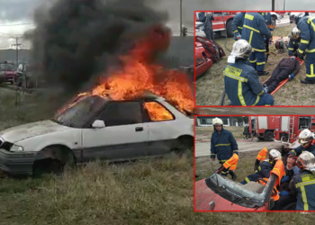 "Τροχαίο ατύχημα και κατάσβεση πυρκαγιάς" το σενάριο της θεαματικής άσκησης ετοιμότητας από από την Πυροσβεστική Πτολεμαΐδας