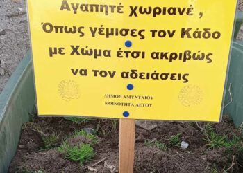 Αετός Αμυνταίου: Βρήκαν τον κάδο σκουπιδιών γεμάτο με χώμα και έβαλαν πινακίδα: «Όπως τον γέμισες, έτσι ακριβώς να τον αδειάσεις»