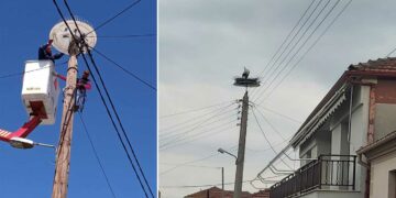 Φωλιές για πελαργούς σε Αμμοχώρι και Πελαργό Αμυνταίου, τοποθέτησε το προσωπικό του ΔΕΔΔΗΕ Φλώρινας-ΦΩΤΟ