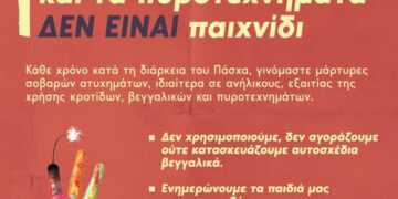 Συμβουλές για αποφυγή χρήσης κροτίδων, βεγγαλικών και πυροτεχνημάτων