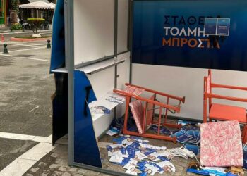 Η ΔΕΕΠ Κοζάνης για τον βανδαλισμό του περιπτέρου της ΝΔ στην Πτολεμαΐδα: “Οι γνωστοί- άγνωστοι «χτύπησαν» – Δεν επηρεαζόμαστε, δε φοβόμαστε, τους ξέρουμε…”