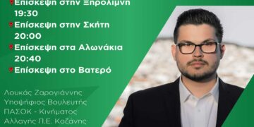 Λουκάς Ζαρογιάννης: Πρόγραμμα για Τρίτη 9 Μαΐου