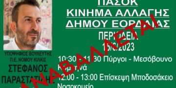 Αναβάλλεται η σημερινή επίσκεψη του Στέφανου Παραστατίδη λόγω Εθνικού Πένθους