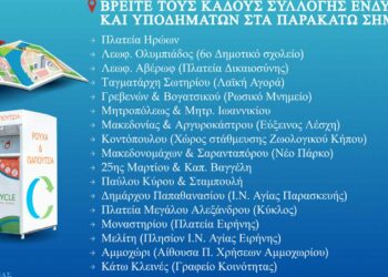 Ειδικοί κάδοι συλλογής ενδυμάτων και υποδημάτων τοποθετήθηκαν στη Φλώρινα και σε κοινότητες