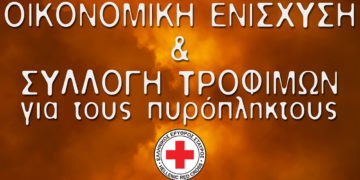 Ελληνικός Ερυθρός Σταυρός: Άνοιγμα λογαριασμού και συγκέντρωση τροφίμων για τους πυρόπληκτους