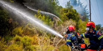 Φωτιά στην Καστοριά: Σε δύσκολο σημείο η επιχείρηση της Πυροσβεστικής – Ψηλά στο βουνό οι φλόγες