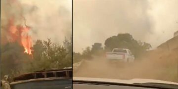 ΦΩΤΙΑ: Δραματικές στιγμές- Αστυνομικοί προσπαθούν να πείσουν πολίτες να εκκενώσουν ενώ η φωτιά μαίνεται-VIDEO