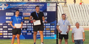 Χρυσό μετάλλιο ο Ν. Σιδερένιος του Αίολου Μακεδονίας στο Πανελλήνιο Στίβου Κ18