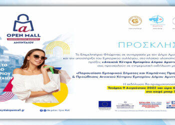«Παρουσίαση Εμπορικού Σήματος και Καμπάνιας Προβολής & Προώθησης Ανοικτού Κέντρου Εμπορίου Δήμου Αμυνταίου την Τετάρτη 9/8»