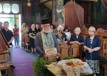 Αναχώρησε από το Βελβεντό και επιστράφηκε στο Μοναστήρι του στον Όλυμπο  το ιερό λείψανο του Αγίου Διονυσίου του εν Ολύμπω