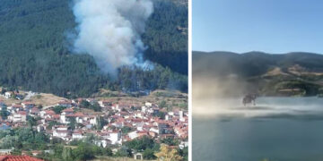 Δείτε video από τη φωτιά στη Δεκάτη και τον ανεφοδιασμό του ελικόπτερου στην προσπάθεια κατάσβεσης