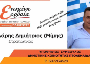 Δημήτριος Διπλάρης: Ζητώ την στήριξη σας - με θΕΛΗΣΗ-ΔΟΥΛΕΙΑ-ΟΡΕΞΗ για το καλύτερο αποτέλεσμα της αγαπημένης μας ΠΤΟΛΕΜΑΙΔΑΣ
