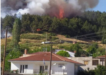 Μεγάλη φωτιά στο πευκόδασος Δεσκάτης Γρεβενών – Πάνω από σπίτια- Συναγερμός στην Πυροσβεστική -Επιχειρούν και 3 εναέρια μέσα