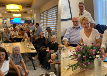 Η συγκέντρωση των τοπικών στελεχών της ΝΔ για τη στήριξη Κασαπίδη