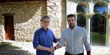 Ο υποψήφιος Βουλευτής του ΠΑΣΟΚ, Γιώργος Φτάκας, με το Λάζαρο Μαλούτα