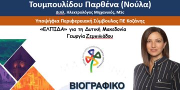 Η Τουμπουλίδου Παρθένα (Νούλα), Υποψήφια Περιφερειακή Σύμβουλος ΠΕ Κοζάνης μας συστήνεται – Δείτε το βιογραφικό της