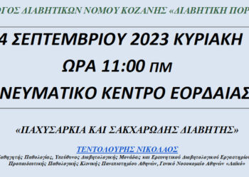 Ενημερωτική Ημερίδα του Συλλόγου «Διαβητική Πορεία» με θέμα «Παχυσαρκία και Σακχαρώδης Διαβήτης»
