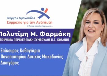 Υποψήφια Περιφερειακή Σύμβουλος με τον Γιώργο Αμανατίδη η Πολυτίμη Μ. Φαρμάκη