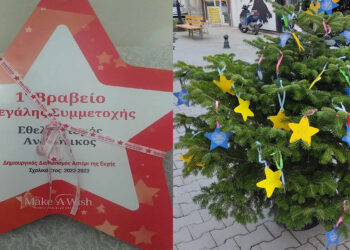 1ο βραβείο μεγάλης συμμετοχής για την Εθελοντική Ομάδα «ΑΝΔΡΟΝΙΚΟΣ» στο «Make a Wish» για τα Αστέρια των Ευχών
