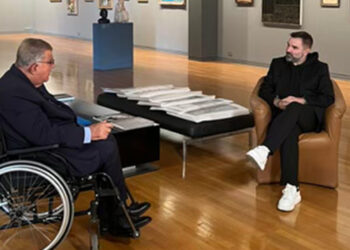 Ο Πρόδρομος Εμφιετζόγλου στον Νάσο Γουμενίδη στο Open