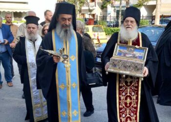 Κοζάνη: Η χαριτόβρυτη Ζώνη της Παναγίας από την Ιερά Μονή Μεγίστη Βατοπαιδίου του Αγίου Όρους στο Μαμάτσειο Νοσοκομείο