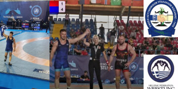 Ο Υπαρχιφύλακας στο Α.Τ. Εορδαίας Σπύρος Κουντουρατζής πανηγυρίζει με την Ελληνική Σημαία μετά το μετάλλιο πρωτάθλημα πάλης Βετεράνων  – Το συγχαρητήριο της Ένωσης Αστυνομικών Υπαλλήλων