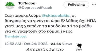 Οι διαγραμμένοι του ΣΥΡΙΖΑ και τα… κουδούνια του ΠΑΣΟΚ! – Ο δύσκολος δρόμος της επιστροφής – Από τη στήλη ΑΝΕΜΟΔΕΙΚΤΗΣ (26/10)