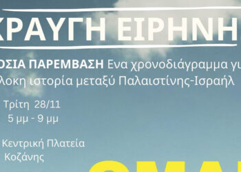 ΑΡΣΙΣ Κοζάνης: Νέος προγραμματισμός της εξ αναβολής δράσης- Κραυγή Ειρήνης: Χρονοδιάγραμμα της περίπλοκης ιστορίας Παλαιστίνης-Ισραήλ