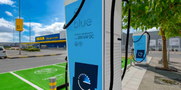Νέο ΔΕΗ blue hub με δύο ταχυφορτιστές 300kW στο Εμπορικό Πάρκο της Trade Estates που στεγάζει το ΙΚΕΑ στη Λάρισα