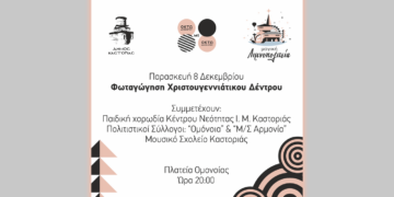 Χριστούγεννα στην Καστοριά: Την Παρασκευή 8/12 η φωταγώγηση του Χριστουγεννιάτικου Δέντρου στην Πλατεία Ομονοίας