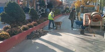 Κλειστό τμήμα του κέντρου της Πτολεμαΐδας - Εκτέλεση τεχνικών εργασιών από τον Δήμο Εορδαίας ( ρεπορτάζ της Κούλας Πουλασιχίδου )