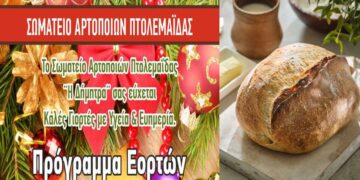 Σωματείο Αρτοποιών Εορδαίας: Ποιες ημέρες δεν θα λειτουργούν οι φούρνοι στις γιορτές Χριστουγέννων, Πρωτοχρονιάς, Θεοφανείων