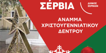 Σέρβια: Άναμμα Χριστουγεννιάτικου Δέντρου το Σάββατο 16/12
