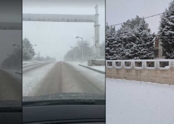 Χιονόπτωση: Διαδρομή “Περδίκκας – Πτολεμαΐδα” – Επέλαση του χιονιά – Επί ποδός τα εκχιονιστικά μηχανήματα