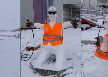 "ΔΕΗτζής χιονάνθρωπος" έκανε την εμφάνιση του στην ΑΗΣ "Πτολεμαΐδα 5"