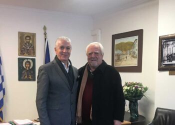 Ο πρώην Δήμαρχος Στέφανος Γιαγκούλης στο Δημαρχείο Αμυνταίου