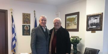 Ο πρώην Δήμαρχος Στέφανος Γιαγκούλης στο Δημαρχείο Αμυνταίου