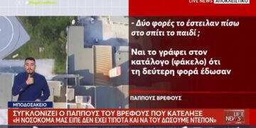 Πτολεμαΐδα: Ο παππούς του βρέφους 15 μηνών που κατέληξε μιλάει στο MEGA – “Γιατί δεν κράτησαν το μωρό μέσα;” (video)