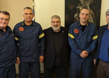 Επίσκεψη του νέου Διοικητή των Πυροσβεστικών Υπηρεσιών της ΠΕ Κοζάνης στο Δήμαρχο Εορδαίας
