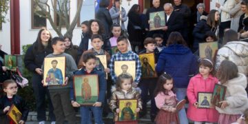 Με τη συμμετοχή παιδιών-μαθητών η λιτάνευση των ιερών εικόνων στη γιορτή της Ορθοδοξίας 2024 στον Άγιο Διονύσιο Βελβεντού